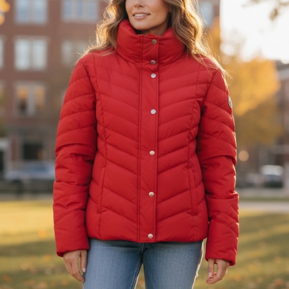 Reaction‎ Kenneth Cole Red Puffer Jacket Feather Down Large